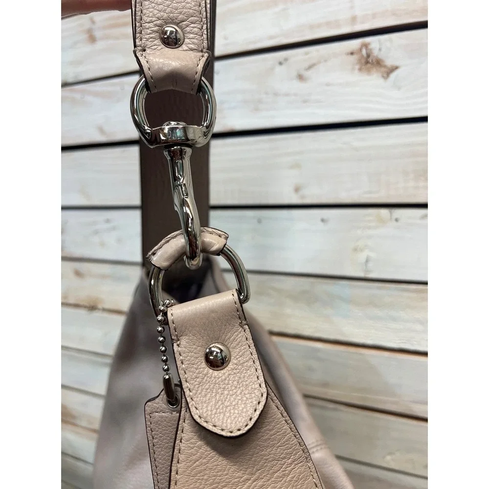 Coach F31287 Pebbled Leather Hobo Bag Lilac Purple Large Shoulder Tote Purse
